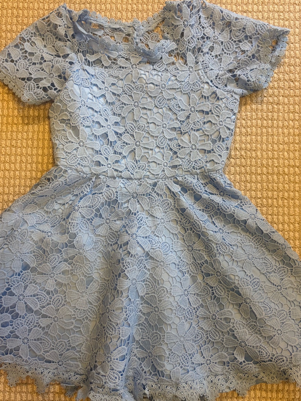 Rare Editions Light Blue Lace Fit-and-Flare Dress